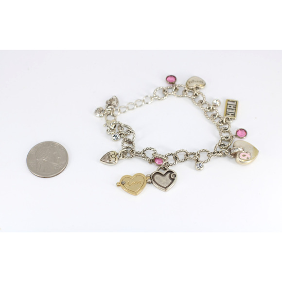 A5 Auth BRIGHTON Power of Pink 2020 Love Heal Hope Breast Cancer Charm Bracelet - Picture 4 of 4